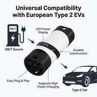 Chargeur EV portable 32A 7kW GB/T vers Type 2 monophasé avec affichage LED de la puissance pour les fabricants OEM ODM de véhicules électriques aux normes européennes