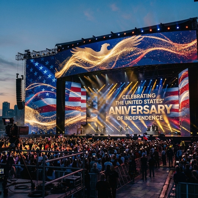 RAYBO HD Waterproof LED Display Movable Indoor and Outdoor Video Wall Rental P2.6 P2.9 P3.91 Stage LED Screen for 250th America