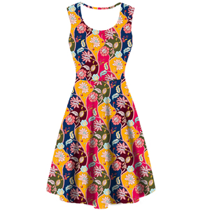 Custom Design Wholesale <strong>Women</strong> <strong>Tartan</strong> Printed Summer Sleeveless <strong>Dresses</strong> - Product Image 4