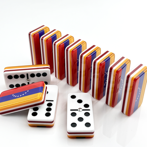Fournisseur de dominos en acrylique personnalisés imprimés, double six, 28 pièces, qualité supérieure, pour les <span class=keywords><strong>jeux</strong></span> de <span class=keywords><strong>loisirs</strong></span> et les fêtes - Product Image 5