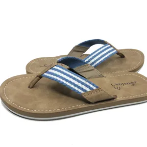 Verano playa estilo personalizado Pu plantilla zapatillas Flip Flops para las mujeres