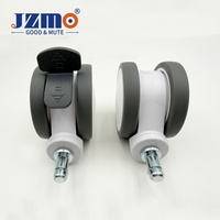 Roue médicale silencieuse à double plaque, entièrement en plastique, blanche/grise, avec tige de 11 mm, pour lit d'hôpital et lit de soins universel