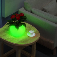 Pot de fleur lumineux intelligent contrôlé à distance Pot de fleur lumineux LED de plante verte imperméable créatif avec matière plastique