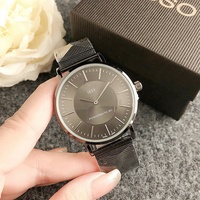 Montre sport et affaires haut de gamme pour femme, 38 mm, en alliage, mouvement à quartz, cadran à aiguilles, placage IP noir, style DW