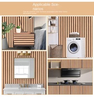 Papier peint autocollant imperméable en PVC de 0,25 mm, moderne, pour la réception d'hôtel, fond de mur en bois, grille à lattes