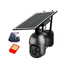 Outdoor Waterproof Color Night Vision PTZ Security Camera 8W 4G Solar WiFi 4MP 2MP Wireless Surveillance solar cctv camera