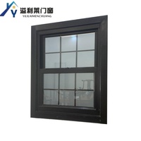 Ventanas Corredizas Verticales de Doble Hoja con Rejilla Antibalas, Marco de Aluminio con Aislamiento Térmico y Antirrobo para Sala de Estar