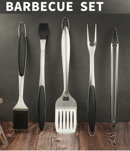 Kit d'outils de barbecue en acier inoxydable : Spatule, fourchette, pinces, brosse, brochettes – Ensemble d'ustensiles de cuisson pour barbecue - Product Image 6