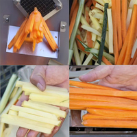 Automatische commerciële cassave-stokjesmachine, elektrische frietmachine, friet snijmachine