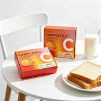Boîte d'expédition en gros personnalisée pour sachets de suppléments de vitamine C, dégradé orange, pour emballage cadeau de produits de santé