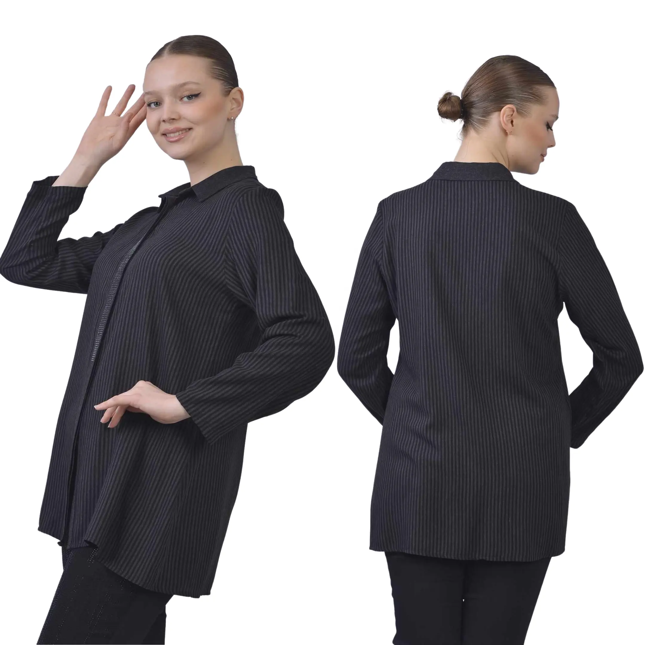 Black Women Long Sleeve Shirt Top Plus Size Women's Satin Blouses Ladies Tops Fashion Clothes Best Quantity Custom