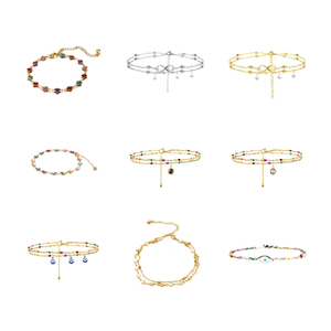 Chaîne de <span class=keywords><strong>cheville</strong></span> en acier inoxydable plaqué or et <span class=keywords><strong>argent</strong></span> pour femmes - Product Image 1