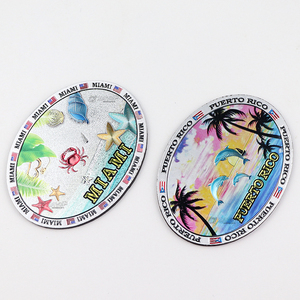 Aimant de réfrigérateur en aluminium personnalisé en gros, souvenirs de la plage touristique de Miami en Floride - Product Image 2