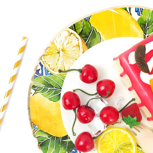 Juego de Vajilla Desechable DAMAI con Tema de Limón, Platos de Limón, Decoraciones de Cumpleaños para Fiesta de Frutas - Product Image 4