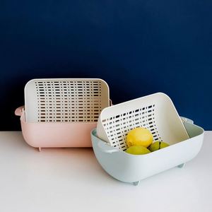 2 In1 Vegetable Washing Basin and Drainer <b>Basket</b> Durable <b>Plastic</b> Kitchen Use <b>Basket</b> for Fruit Washing - Product Image 5