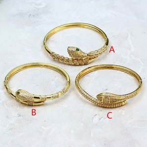 18K Plated Snake <b>Bangles</b> Punk Bracelet Zirconia <b>Bangles</b> - Product Image 6
