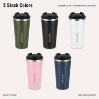 Tasse de bureau classique en acier inoxydable sans BPA, mug à café isotherme à double paroi, garde au chaud/au froid 12-24 heures, anti-fuite, portable