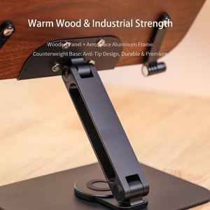 Có thể điều chỉnh Óc Chó gỗ & hợp kim nhôm đọc đứng vị trí thoải mái sinh viên xoay máy tính xách tay đứng với người giữ cuốn sách - Product Image 4