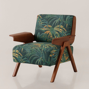 Modern Luxury <b>Reclining</b> Velvet Upholstered Wooden Armchair for Home Living Room Dining Outdoor Villa Use Feiniao Modern Luxury R - Product Image 4