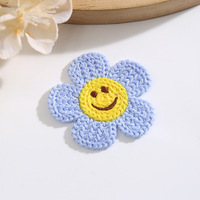 Patchs en tissu tricoté 3D brodés de fleurs de style coréen pour chaussures, chapeaux, accessoires, garnitures de vêtements et coques de téléphone