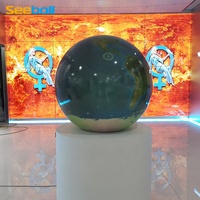 Sistema de Pantalla Esférica Seeball de 100 cm para Ceremonias de Lanzamiento, Vista de 360 Grados, Proyector de 7500 Lúmenes, Resolución de 1920x1200, Color Gris