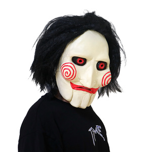 Movie-Themed Saw Tùy Chỉnh Đầy Đủ Đầu Mặt Nạ Bất Buồn Cười Cao Su Cho Đảng Halloween Cosplay Trang Phục Chất Liệu Lụa - Product Image 4