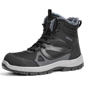 Chaussures de sécurité en cuir JIANKUN, nouvelle version mi-<span class=keywords><strong>haute</strong></span>, avec fonction anti-impact et anti-perforation, adaptées aux bottes de sécurité industrielles d'hiver - Product Image 2