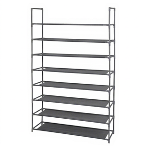 Zapatero metálico de 10 niveles con estantes de tela no tejida, organizador vertical de almacenamiento que ahorra espacio para entrada y dormitorio - Product Image 1