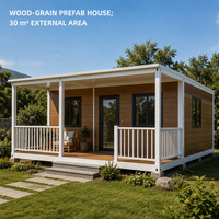 Maison préfabriquée en structure acier avec accents en bois, maison modulaire, bâtiment résidentiel personnalisé, conception de projet de structure en acier