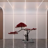 Panel de Pared Moderno de Bambú Carbonizado Impermeable con Diseño Floral para Uso Comercial en Interiores/Exteriores