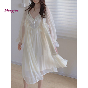 Dream Wedding Halter Camisón para mujer <span class=keywords><strong>Sensual</strong></span> Mesh Pijamas de verano de una pieza Pure Desire Ropa de casa para personas mayores Otoño térmico - Product Image 2