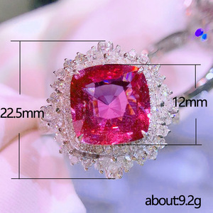 Anello con pietra rossa per donna, elegante stile con pietre colorate, gioielli alla moda per celebrazioni - Product Image 5