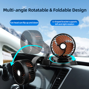 <b>Double</b> Heads Car Fan 12V 24V for Truck Vehicle Suv Automotive Car Electronics Car Interior Decoration Dual Headed Fan - Product Image 3