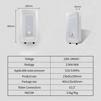 Chauffe-eau électrique à conversion de fréquence automatique avec chauffage instantané et sortie à température constante pour camping-car et hôtel