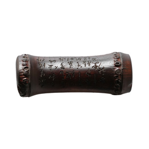 Soporte para bolígrafo de bambú natural antiguo, estilo antiguo, exquisitamente tallado, herramienta de escritura de caligrafía con diseño de articulación de bambú, origen Anji - Product Image 5
