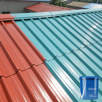 Peinture industrielle à base d'eau pour carrelage en acier de couleur Revêtement liquide pour toit en métal antirouille écologique