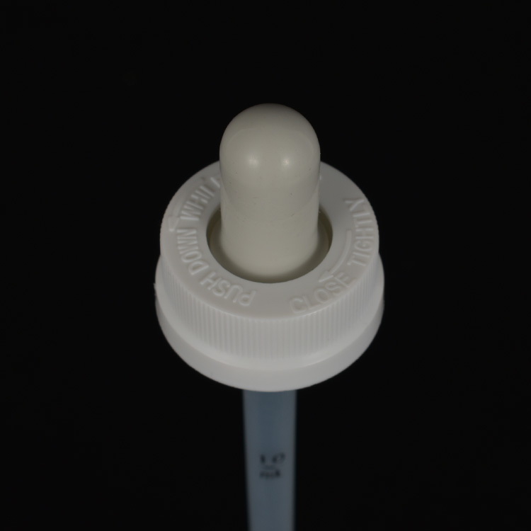 1 ml plastic cap minoxidil dropper, child resistant dropper cap