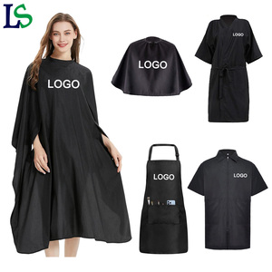Mantella Impermeabile in Poliestere per Taglio Capelli da Barbiere con Fori per le Braccia e Bottoni a Pressione, Personalizzabile con Logo - Product Image 1