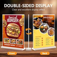 Enayplon Porte-affiche double face en forme de T 85x11, lot de 6, support vertical pour menu et prospectus