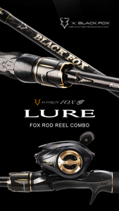 Canne à pêche et moulinet HASIDA Black <span class=keywords><strong>Fox</strong></span> en gros – Combo le plus vendu en carbone pour leurres, pêche au bar en rivière, canne de voyage 2,1m-2,4m Dureté MH/H - Product Image 2