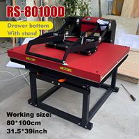 Mesin Sublimasi Flat dengan Stand dan Drawer Bawah Ukuran Besar 80*100cm untuk Pencetakan Kaos Kondisi Baru Manual Grade