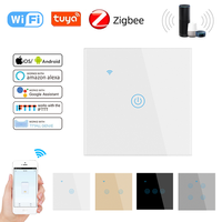 FIKO 86 Type Blanc Verre trempé Interrupteur tactile intelligent 1/2/3/4 WiFi Tuya Zigbee Homekit APP télécommande (F71-86)