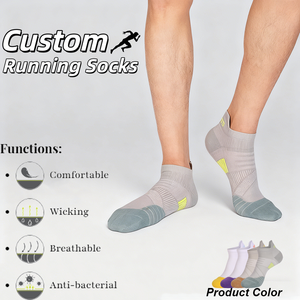 Chaussettes de course à la cheville avec logo personnalisé, cousues à la main, résistantes à l'usure, chaussettes de cheville de haute qualité - Product Image 1