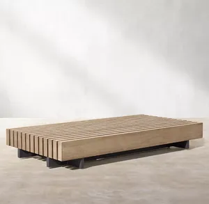 Conjunto de Sofás Modernos para Exteriores, Muebles de Jardín de Madera de Teca para Patio, Villa o Apartamento - Product Image 6