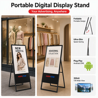 Affiche numérique pliable pour vitrine de magasin de vêtements, promotion de nouvelle arrivée, 43 pouces avec roulettes