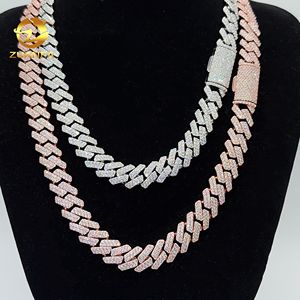 Gemi hazır erkekler Hiphop takı 13mm AAAAA zirkon elmas ayar 925 gümüş küba Link zinciri buz Out Hip Hop kolye zinciri - Product Image 1