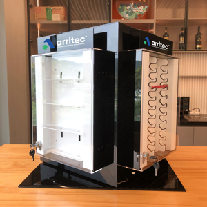 Cartoleria personalizzata 4 lati rotanti in acrilico <span class=keywords><strong>penna</strong></span> <span class=keywords><strong>stilografica</strong></span> espositore bottiglia di inchiostro Stand di visualizzazione con serratura - Product Image 2