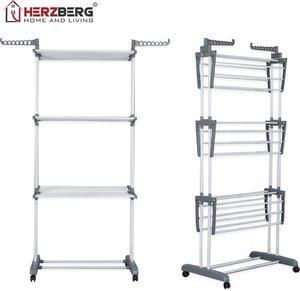 Moderno Perchero Metálico Ecológico de Tres Niveles Ajustables y Duradero con <span class=keywords><strong>Base</strong></span> de Mármol para Organizar Ropa en el Baño - Product Image 4