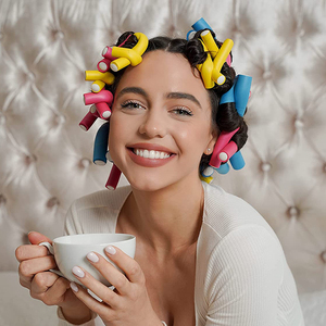 Nhà Máy Bán buôn 42 cái/bộ mềm Twist linh hoạt uốn thanh đa-kích thước heatless bọt tóc con lăn với Túi PVC bao bì - Product Image 3