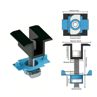 Supports de montage solaire réglables en alliage d'aluminium, résistants à la corrosion, avec colliers de serrage intermédiaires pour panneaux photovoltaïques, pour systèmes de montage au sol ou sur toiture